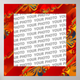 Sömlös grafik - röd orange I Poster