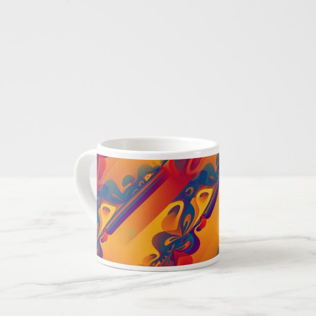 Sömlös grafiklösning - gult röd I Espressomugg (Framsida vänster)