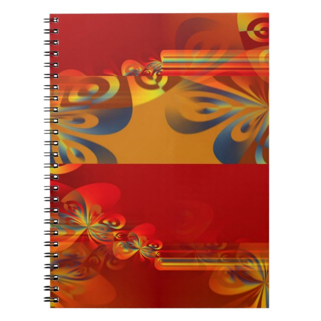 Sömlös grafisk design - röd orange I Anteckningsbok Med Spiral (Framsidan)