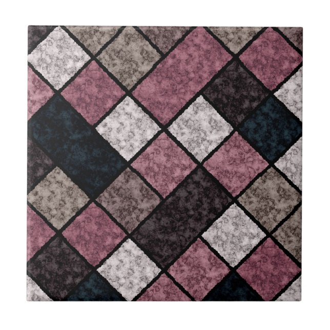 Sömlös granatstensretro mönster kakelplatta (Framsidan)