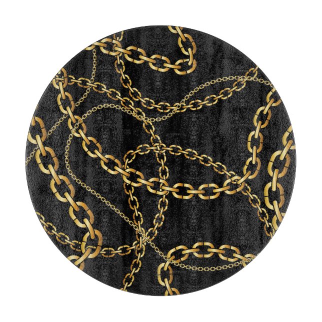 Sömlös guldkedja, elegant mönster. (Framsidan)