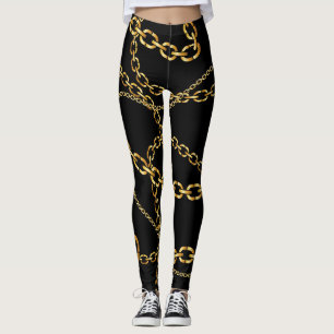 Sömlös guldkedja, elegant mönster. leggings