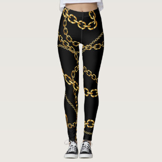 Sömlös guldkedja, elegant mönster. leggings