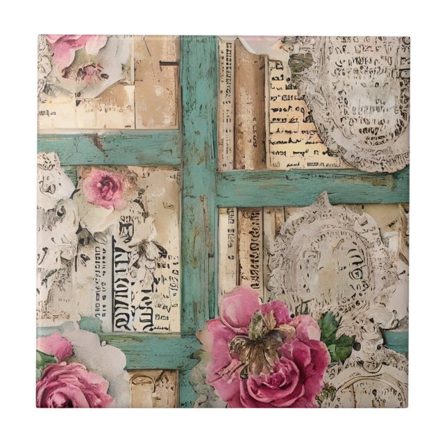 Sömlös Hand plockade konstnärlig Rustic-ryggsplash Kakelplatta (Framsidan)