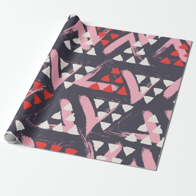 sömlös hand plockade mönster presentpapper (Utrullad)