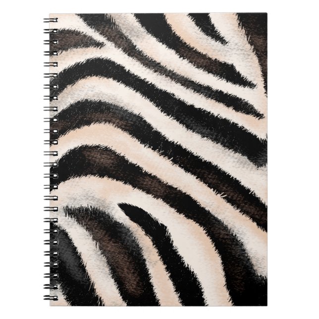 Sömlös hand teckning zebra struktur, djurtryck. anteckningsbok (Framsidan)