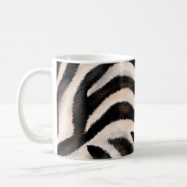 Sömlös hand teckning zebra struktur, djurtryck. kaffemugg (Vänster)