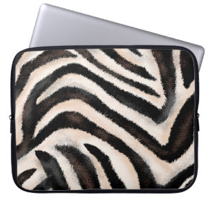 Sömlös hand teckning zebra struktur, djurtryck. laptop fodral