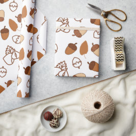 Sömlös hasselnötsvällning Papper Mysigt höstvibes Presentpapper