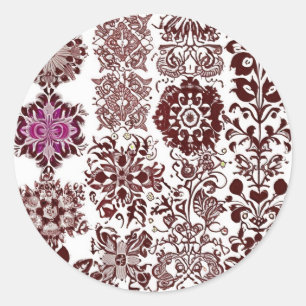 Sömlös Henna Mehndi-design Runt Klistermärke