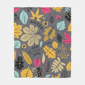 Sömlös höst mönster med löv, hösten löv bac fleecefilt