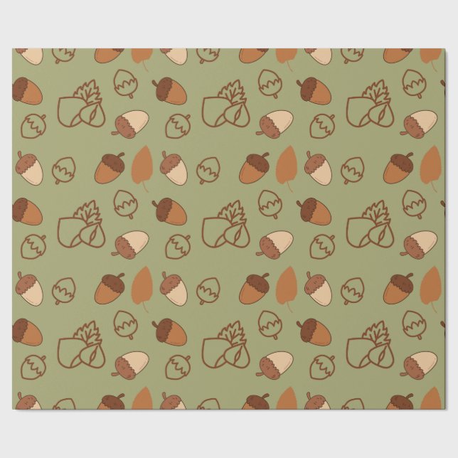 Sömlös höst Papper med hasselnut Joy Presentpapper (Seam)