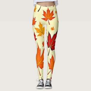 Sömlös höstbladsdesign leggings