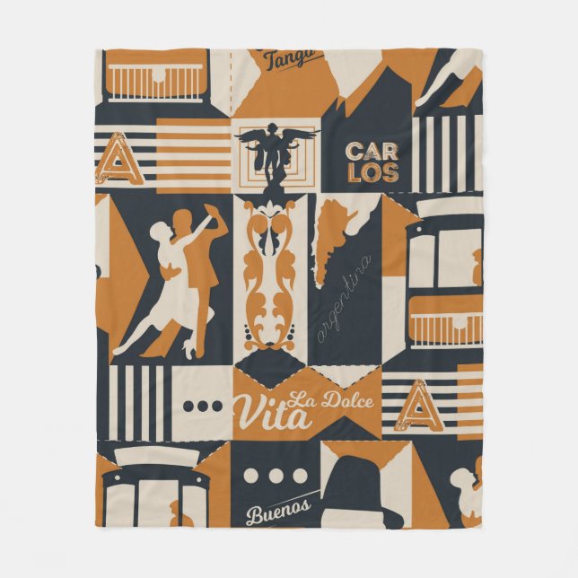 sömlös illustration av argentina mönster fleecefilt (Framsidan)