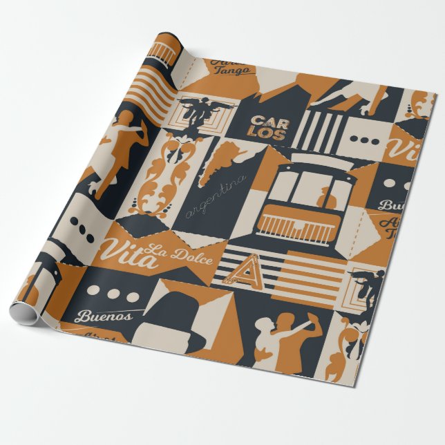 sömlös illustration av argentina mönster presentpapper (Utrullad)