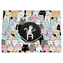 Sömlös illustration av katter från födelsedagen