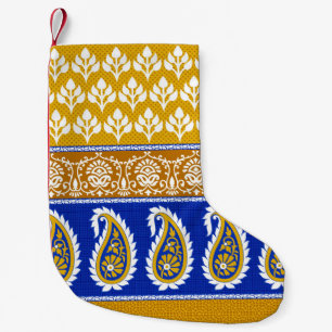 Sömlös indian paisley gräns liten julstrumpa
