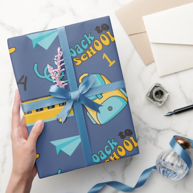 Sömlös inkapsling Papper: Buss, bag, flygplan Presentpapper (Gifting)