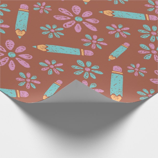 Sömlös inkapsling Papper för skolan: Blompenna Presentpapper (Hörn)