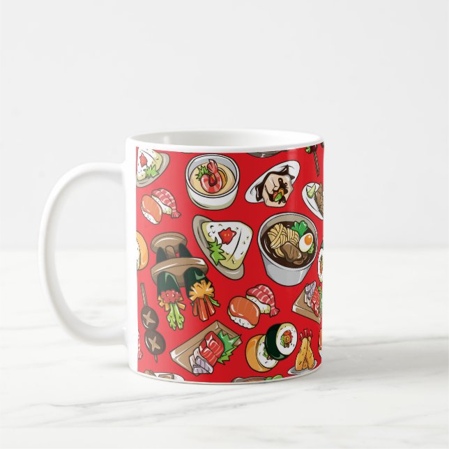 sömlös japansk mat mönster kaffemugg (Vänster)