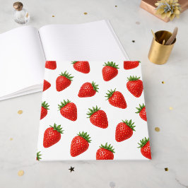 Sömlös jordgubbdesign Cute röda frukter Gästböcker