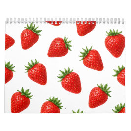 Sömlös jordgubbdesign Cute röda frukter Kalender