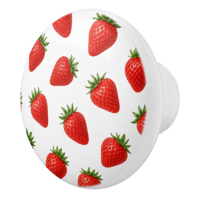 Sömlös jordgubbdesign Cute röda frukter  Knopp (Höger)