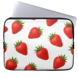Sömlös jordgubbdesign Cute röda frukter Laptop Fodral