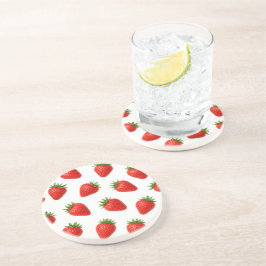 Sömlös jordgubbdesign Cute röda frukter Underlägg