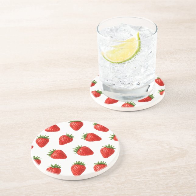 Sömlös jordgubbdesign Cute röda frukter  Underlägg (Sidan)