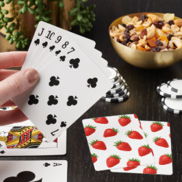 Sömlös jordgubbsmönster Söt röd frukt Casinokort