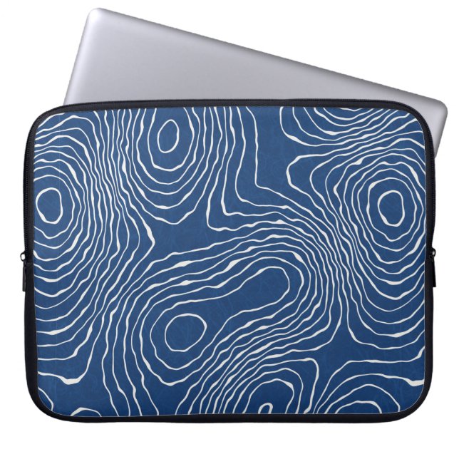 Sömlös jordlinje topografisk karta organisk patent laptop fodral (Framsidan)