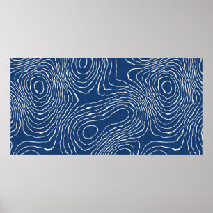 Sömlös jordlinje topografisk karta organisk patent poster