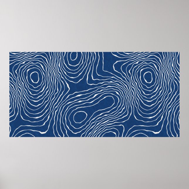 Sömlös jordlinje topografisk karta organisk patent poster (Framsidan)