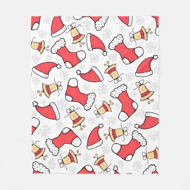 Sömlös jul mönster, festlig design. fleecefilt (Framsidan)