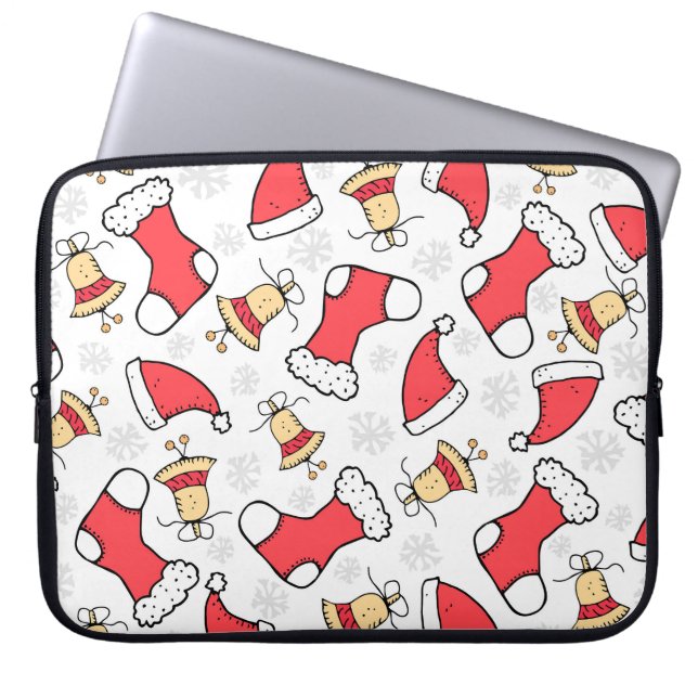 Sömlös jul mönster, festlig design. laptop fodral (Framsidan)