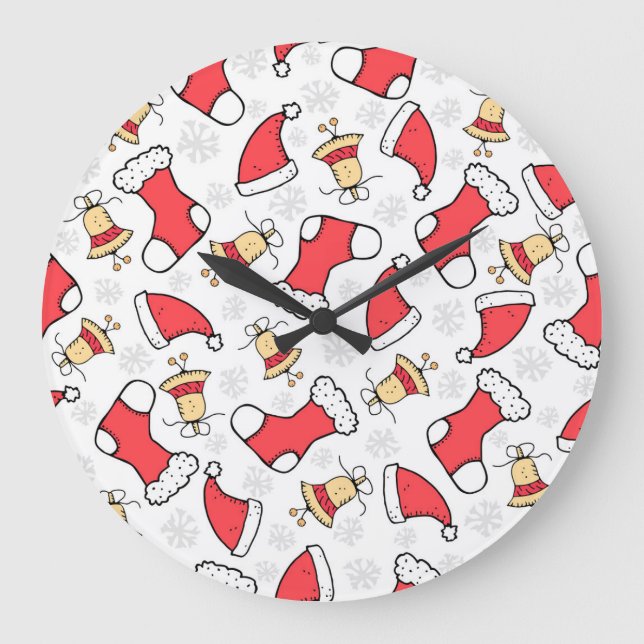 Sömlös jul mönster, festlig design. stor klocka (Framsida)