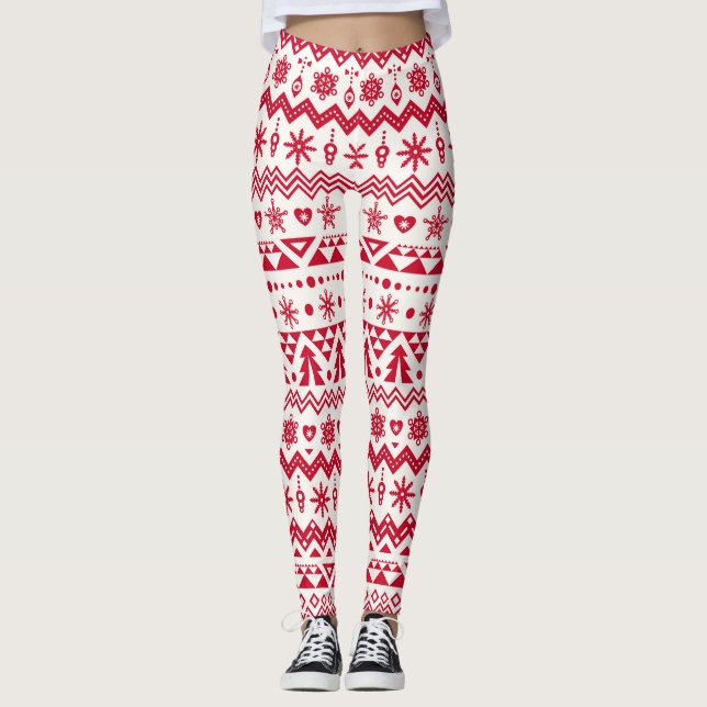 Sömlös julafton mönster. leggings (Framsida)