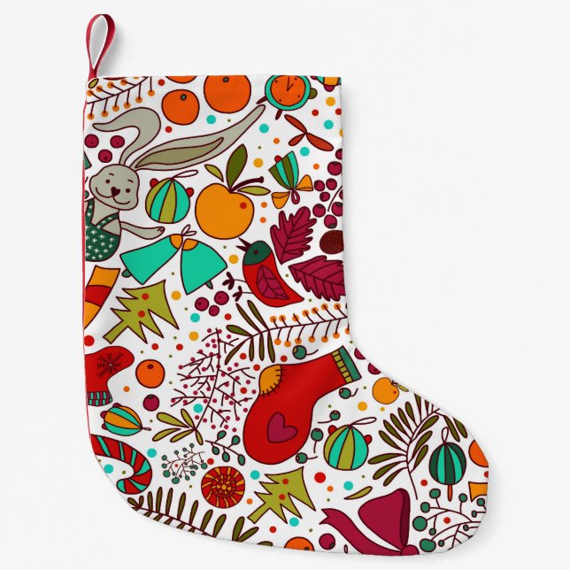 Sömlös juldesign i Inslag Liten Julstrumpa (Framsidan)