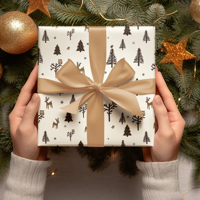 Sömlös Julgran och Hjort Mönster Presentpapper (Skapare uppladdad)