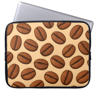 Sömlös kaffebönsmönster | Varm brun café Laptop Fodral