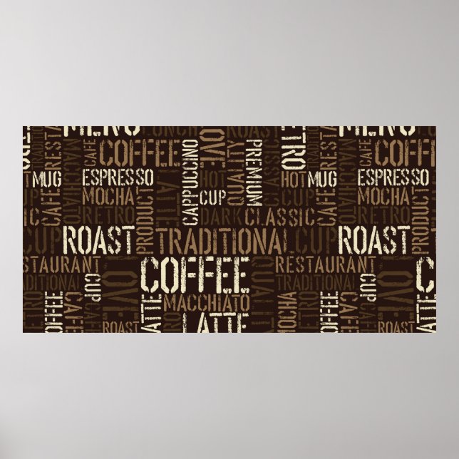 Sömlös kaffeupplevelse mönster poster (Framsidan)