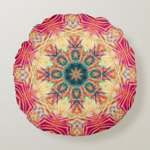 Sömlös kaleidoskop, färglös struktur. Illustrati Rund Kudde