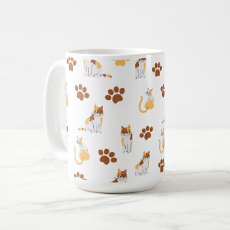 Sömlös katt Mönster - Cute Tecknad Kattunge Kaffemugg
