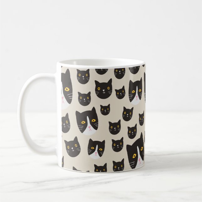 Sömlös katt mönster/ kaffemugg (Vänster)