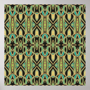 Sömlös konsthantel i Art nouveau stil Poster