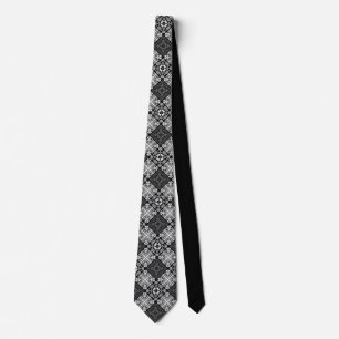 Sömlös kontrollerad plaid abstrakt kvadratgeometri slips