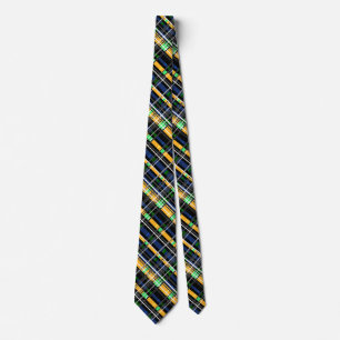 Sömlös kontrollerad plaid abstrakt kvadratgeometri slips