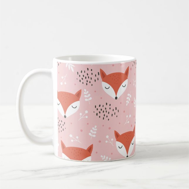 Sömlös kudde mönster, varg hand plockade kaffemugg (Vänster)