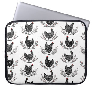 Sömlös kyckling mönster laptop fodral